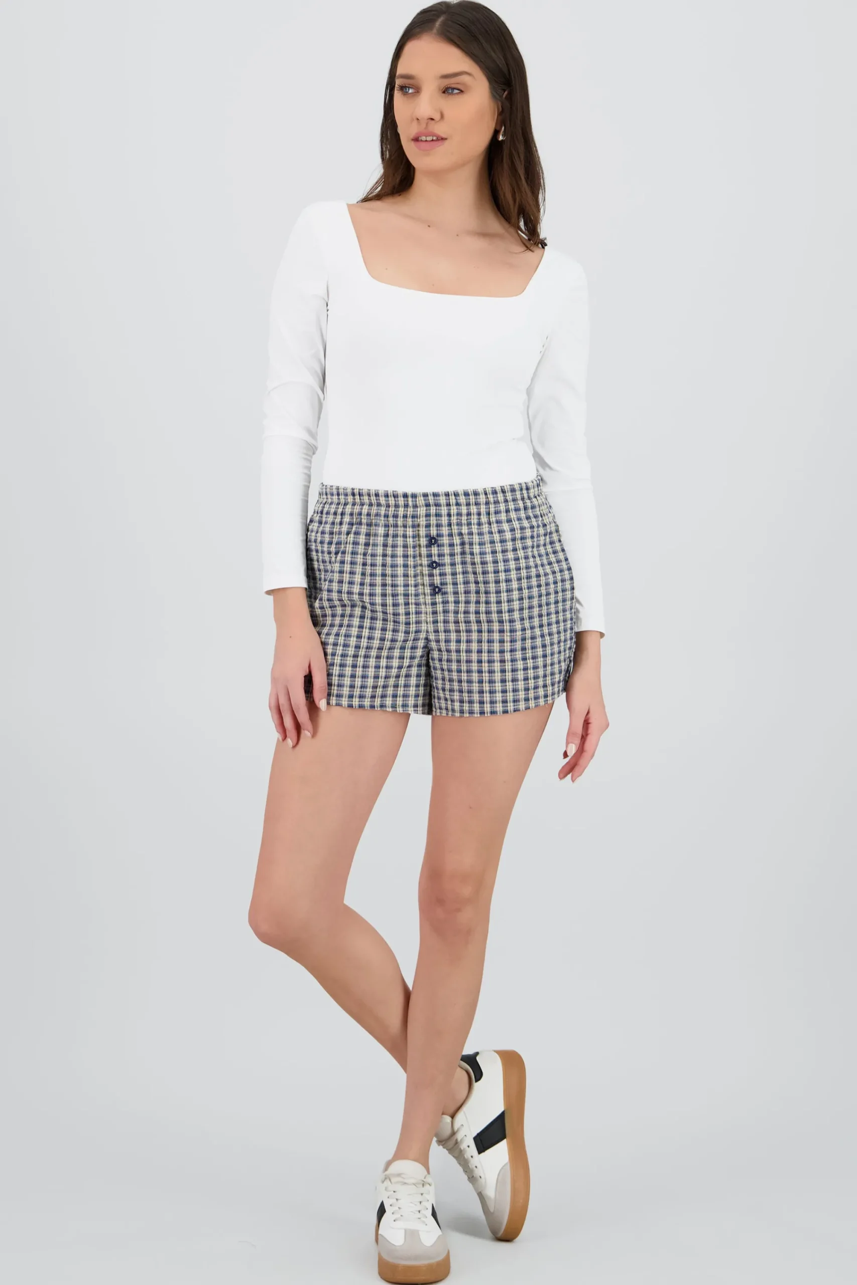 Shasa Plaid Mini Shorts
