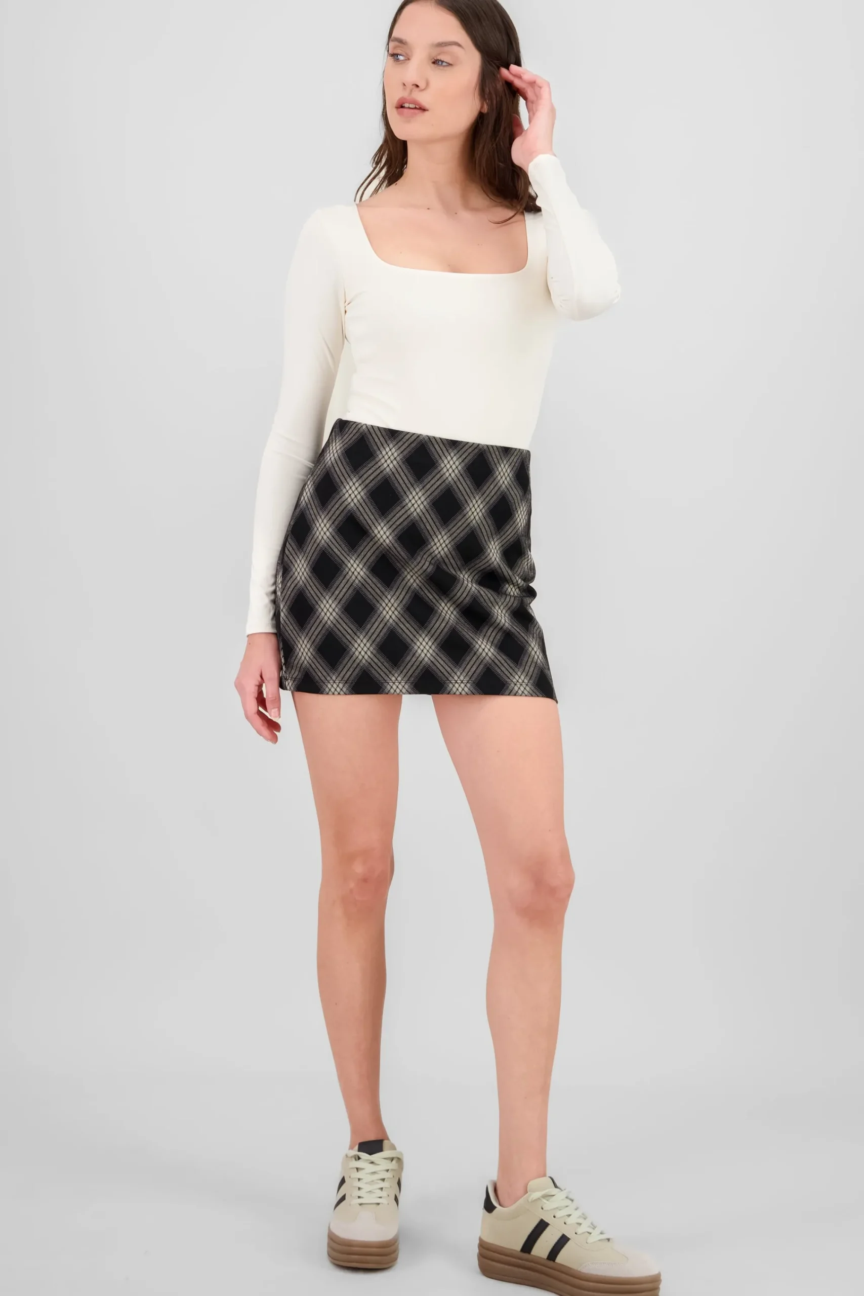 Shasa Plaid Mini Skirt