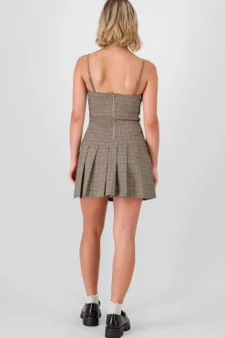 Shasa Plaid Pleated Dress