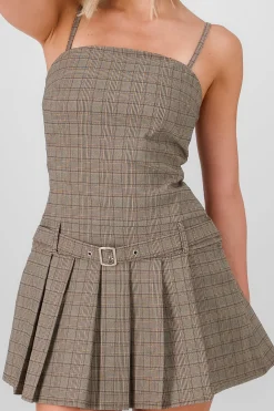 Shasa Plaid Pleated Dress