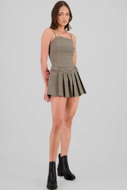 Shasa Plaid Pleated Dress