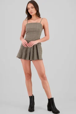 Shasa Plaid Pleated Dress