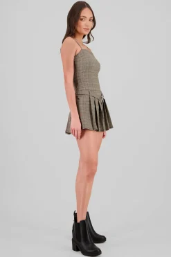 Shasa Plaid Pleated Dress