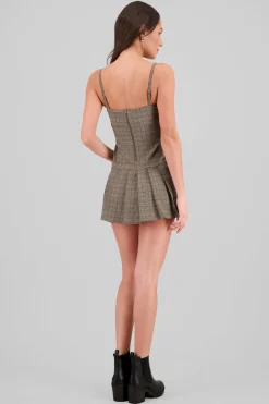Shasa Plaid Pleated Dress