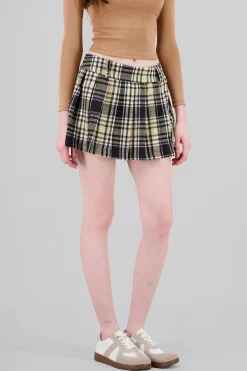 Shasa Plaid Pleated Mini Skirt