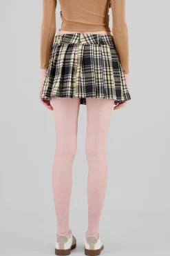 Shasa Plaid Pleated Mini Skirt