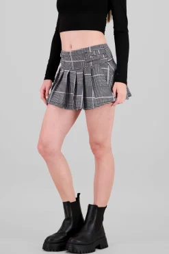Shasa Plaid Pleated Skirt