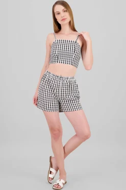 Shasa Plaid Textured Short