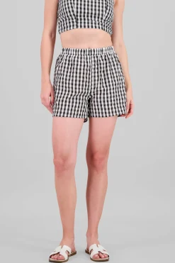 Shasa Plaid Textured Short