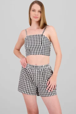 Shasa Plaid Textured Top