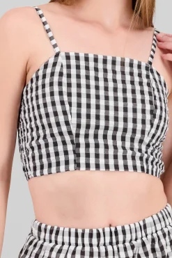Shasa Plaid Textured Top
