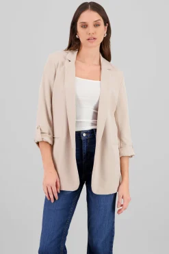 Shasa Plain 3/4 Sleeve Blazer