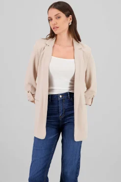 Shasa Plain 3/4 Sleeve Blazer