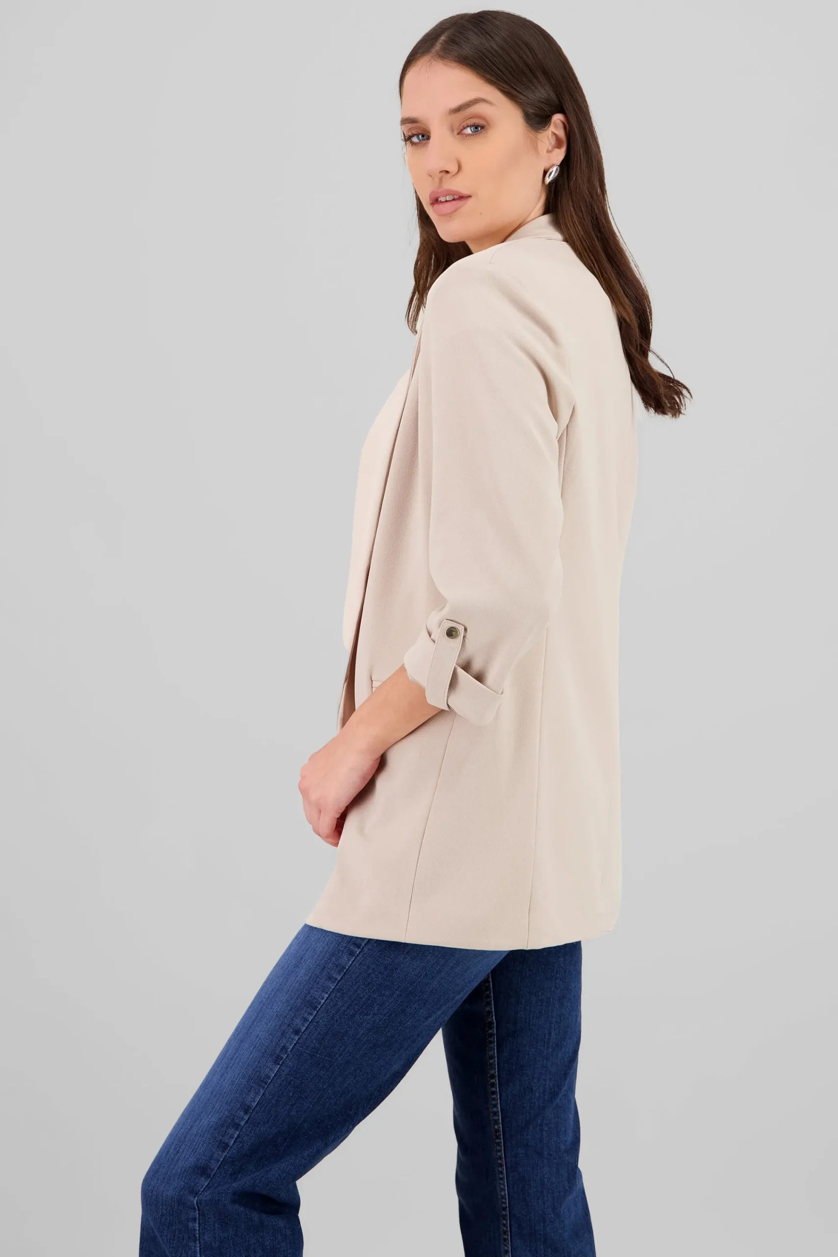Shasa Plain 3/4 Sleeve Blazer