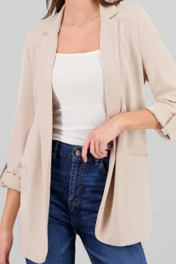 Shasa Plain 3/4 Sleeve Blazer