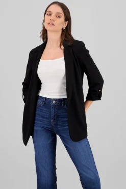 Shasa Plain 3/4 Sleeve Blazer