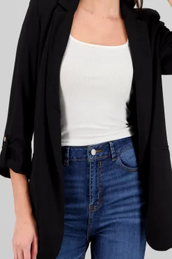 Shasa Plain 3/4 Sleeve Blazer