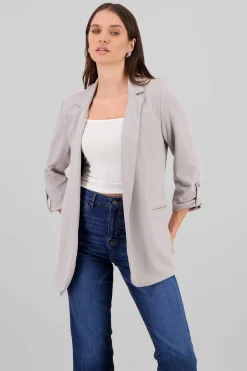 Shasa Plain 3/4 Sleeve Blazer