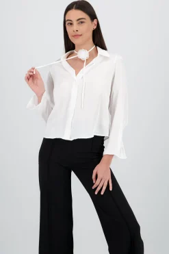 Shasa Plain Satin Shirt