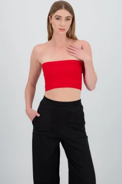 Shasa Plain Strapless Top