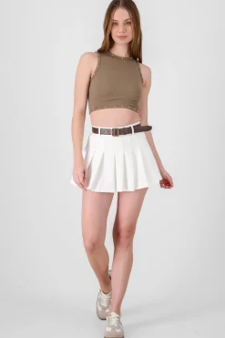 Shasa Plated Mini Skirt