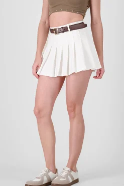 Shasa Plated Mini Skirt