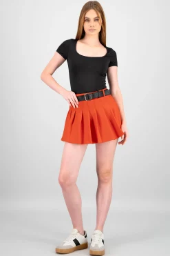 Shasa Plated Mini Skirt