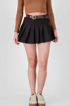 Shasa Plated Mini Skirt