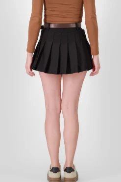 Shasa Plated Mini Skirt