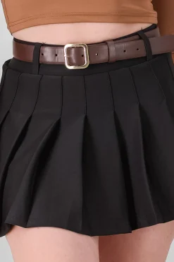 Shasa Plated Mini Skirt