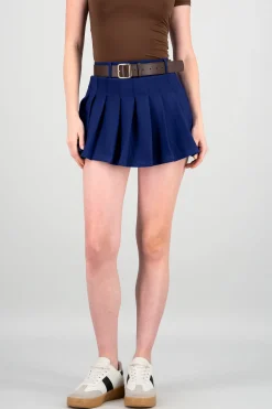 Shasa Plated Mini Skirt
