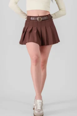 Shasa Plated Mini Skirt