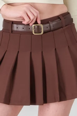 Shasa Plated Mini Skirt