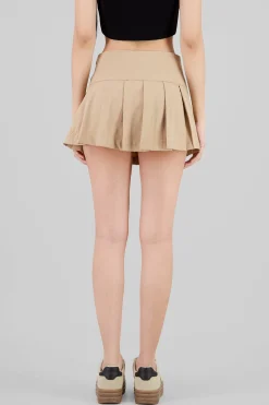 Shasa Pleated Belt Detail Mini Skirt