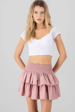 Shasa Pleated Blouse with Cup Detail