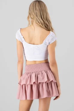 Shasa Pleated Blouse with Cup Detail