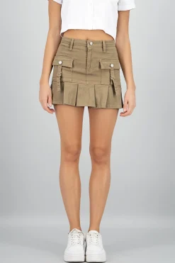 Shasa Pleated Cargo Skirt