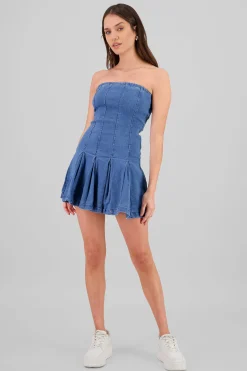 Shasa Pleated Denim Dress