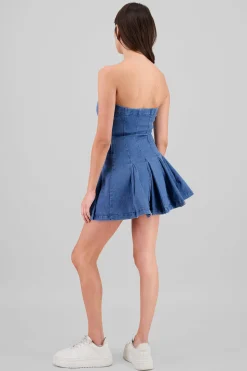 Shasa Pleated Denim Dress