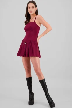 Shasa Pleated Dress with Belt