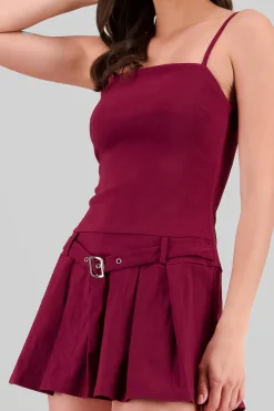 Shasa Pleated Dress with Belt