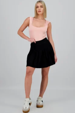 Shasa Pleated High Waist Mini Skirt