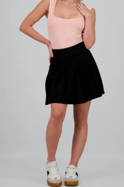 Shasa Pleated High Waist Mini Skirt
