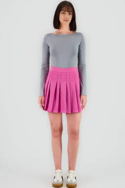 Shasa Pleated High Waist Mini Skirt