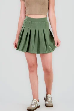 Shasa Pleated High Waist Mini Skirt