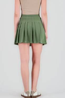Shasa Pleated High Waist Mini Skirt