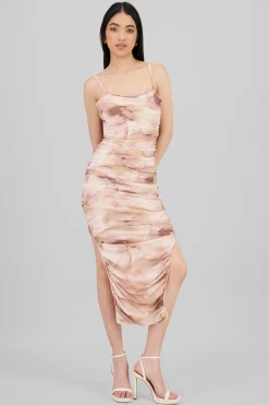 Shasa Pleated Maxi Mesh Dress