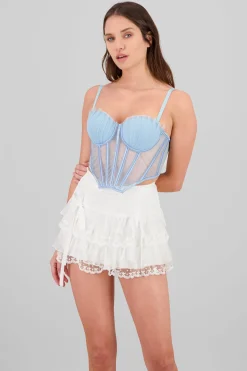 Shasa Pleated Mesh Corset
