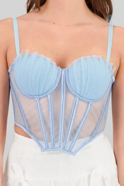 Shasa Pleated Mesh Corset