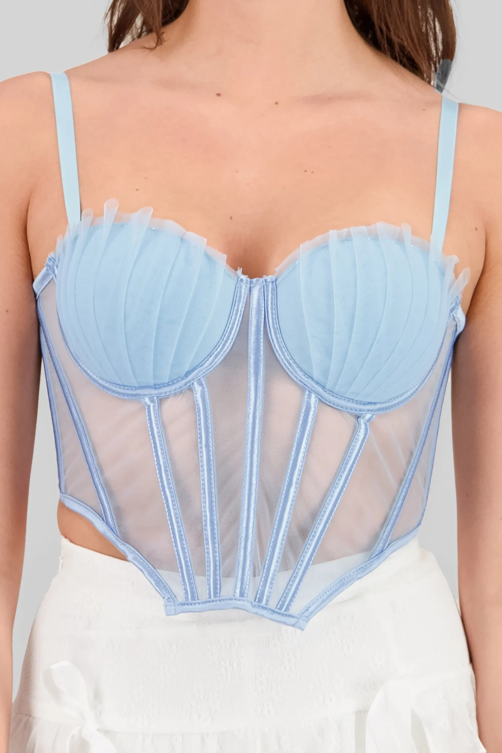 Shasa Pleated Mesh Corset